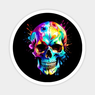 Colored Skull Design in Vibrant Vector Style Magnet